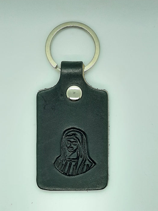 Handmade Leather Mother Mary Keychain - Four Colours - Catholic Gifts Canada
