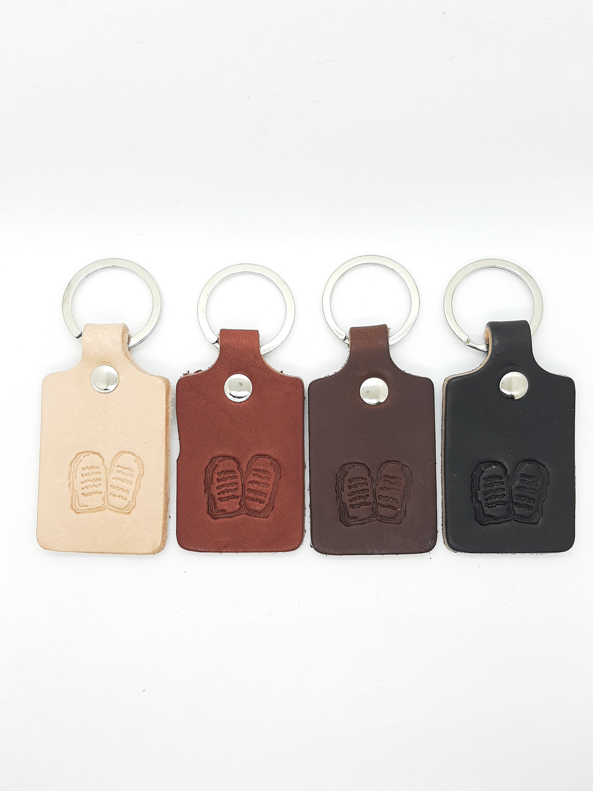 Handmade Leather Ten Commandments Tablets Keychain - Four Colours