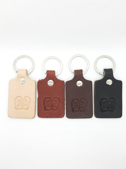 Handmade Leather Ten Commandments Tablets Keychain - Four Colours - Catholic Gifts Canada