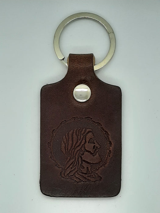 Handmade Leather Head of Christ Keychain - Four Colours - Catholic Gifts Canada