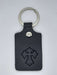 Handmade Leather Flared Cross Keychain - Four Colours - Catholic Gifts Canada