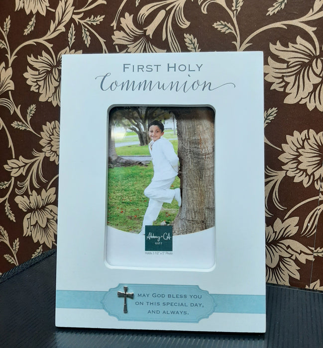 White Communion Picture Frame - Catholic Gifts Canada