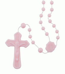 Pink Plastic Rosary - Catholic Gifts Canada