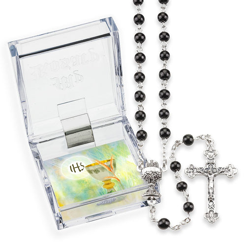 Classic Black Communion Rosary - Catholic Gifts Canada