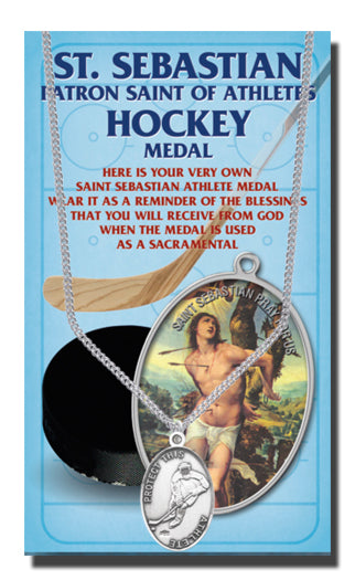 St. Sebastian Hockey Medal - Catholic Gifts Canada