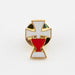White Cross and Red Chalice Pin - Catholic Gifts Canada
