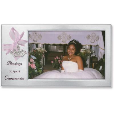 Quinceanera Frame with Tiara Charm - Catholic Gifts Canada