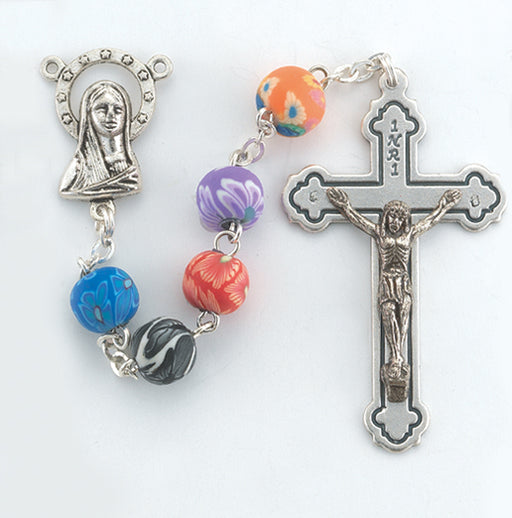 Multi Colour Floral Rosary - Catholic Gifts Canada