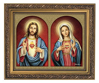 The Sacred Hearts Framed Print - Catholic Gifts Canada