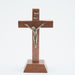 4.3" Standing Wood Crucifix with Brass Corpus - Catholic Gifts Canada