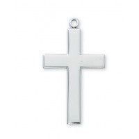Simple Silver Cross Pendant - Catholic Gifts Canada
