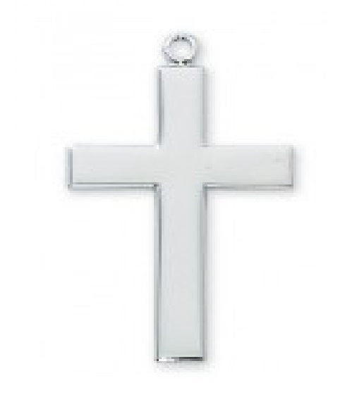 1" Silver Cross Pendant on 24" Chain