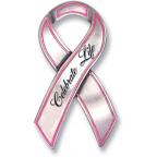 Celebrate Life Pink Ribbon Visor Clip - Catholic Gifts Canada