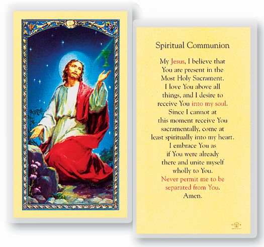 Spiritual Communion Prayer Card - Catholic Gifts Canada