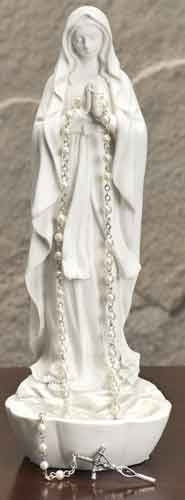 White Madonna Rosary Holder - Catholic Gifts Canada
