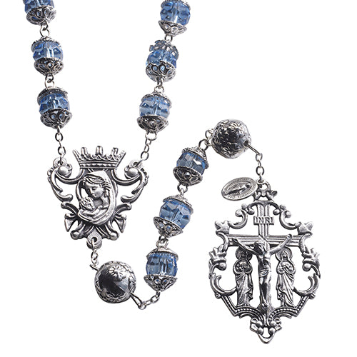 Paola Carola Sapphire Rosary - Catholic Gifts Canada