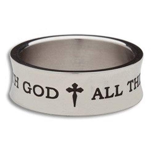 All Things - Stainless Steel Men's Ring - Catholic Gifts Canada