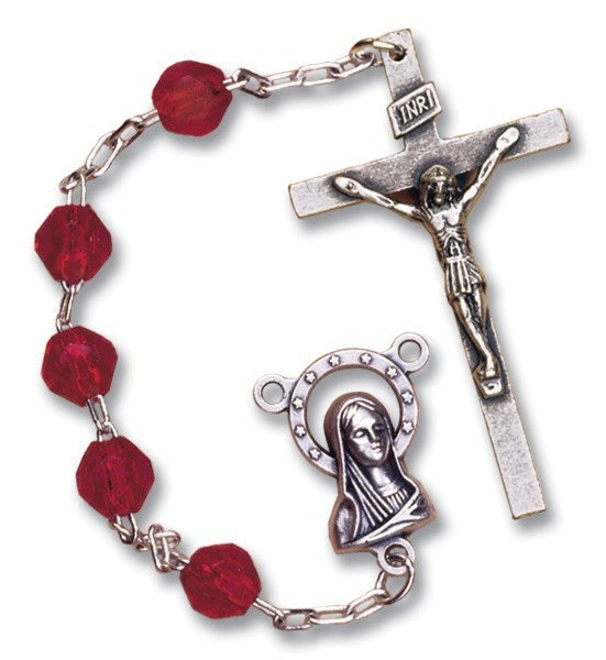July Birthstone Rosary - Catholic Gifts Canada