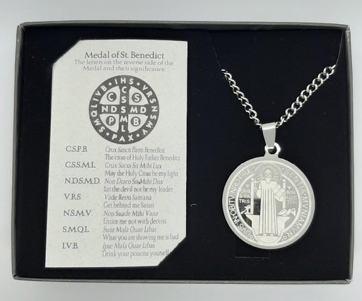 Saint Benedict Medal on 24" Chain - Catholic Gifts Canada