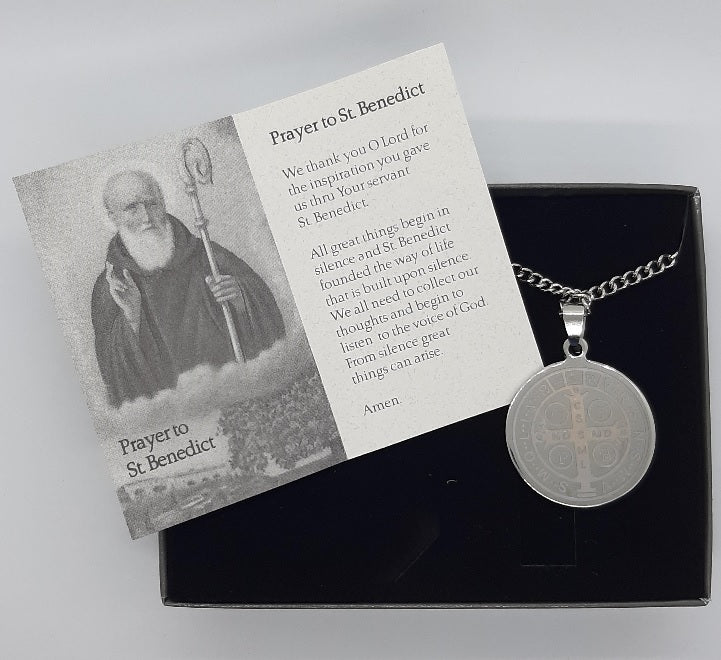 Saint Benedict Medal on 24" Chain - Catholic Gifts Canada