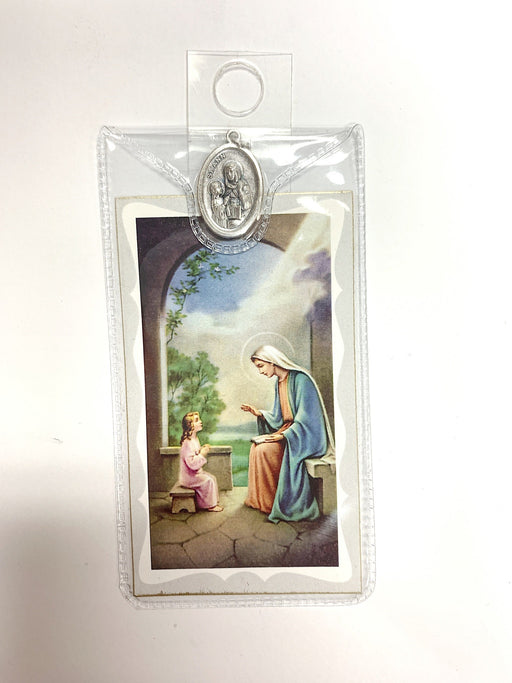 Saint Anne Prayer Card With Medal - Catholic Gifts Canada