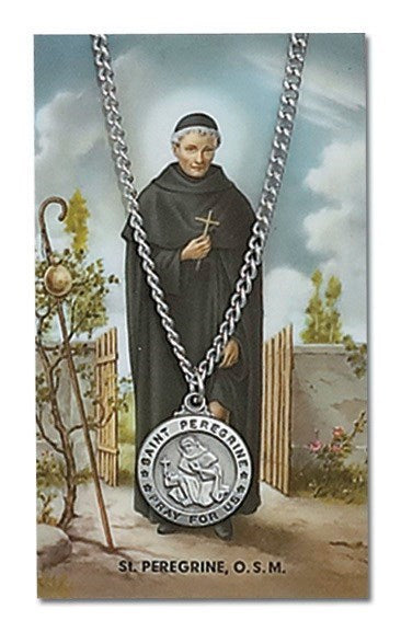 Saint Peregrine Medal with Holy Card - Catholic Gifts Canada