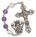 Purple/White Cat's Eye Glass Bead Rosary - Catholic Gifts Canada