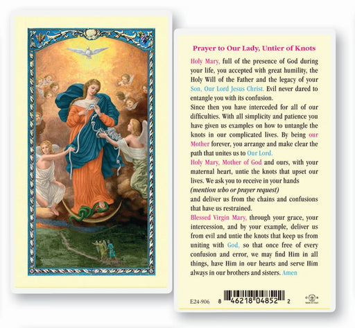 Laminated Our Lady, Untier of Knots Prayer Card - Catholic Gifts Canada