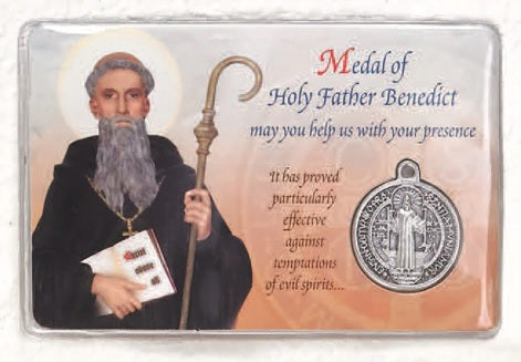 Saint Benedict Prayer Card With Medal - Catholic Gifts Canada
