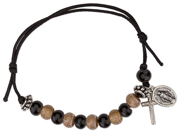 Glass Bead Rosary Bracelet