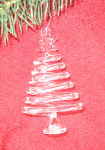 Hand-Blown Glass Tree Ornament - Clear - Catholic Gifts Canada