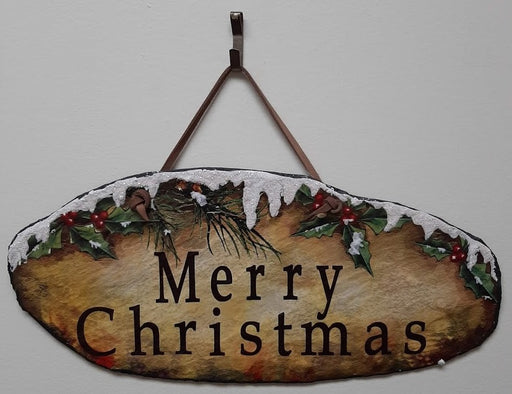 Slate Merry Christmas Plaque - Catholic Gifts Canada