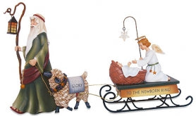 Shepherd with Baby Jesus Figures - Catholic Gifts Canada
