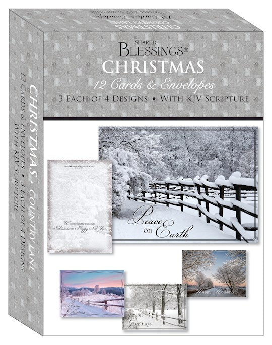 Country Lane Blessings Box of 12 Christmas Cards