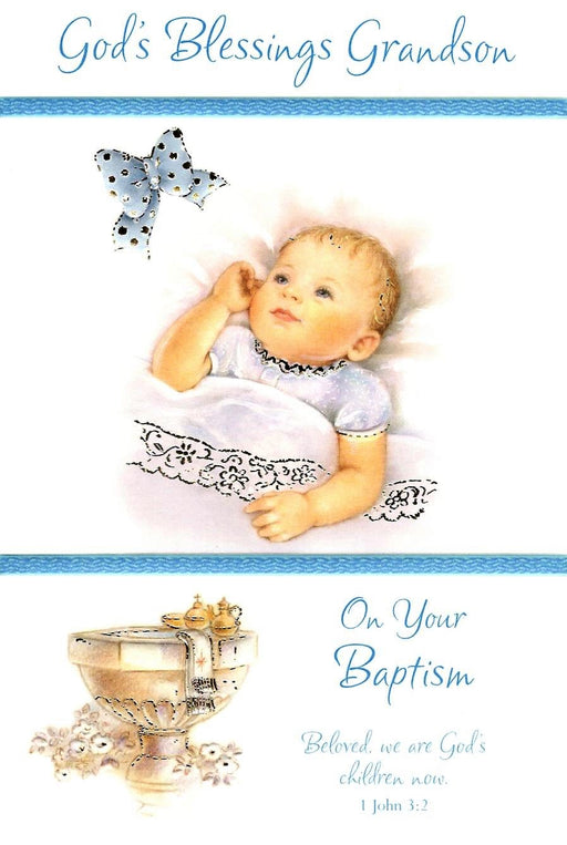 God's Blessings Grandson Card - Catholic Gifts Canada