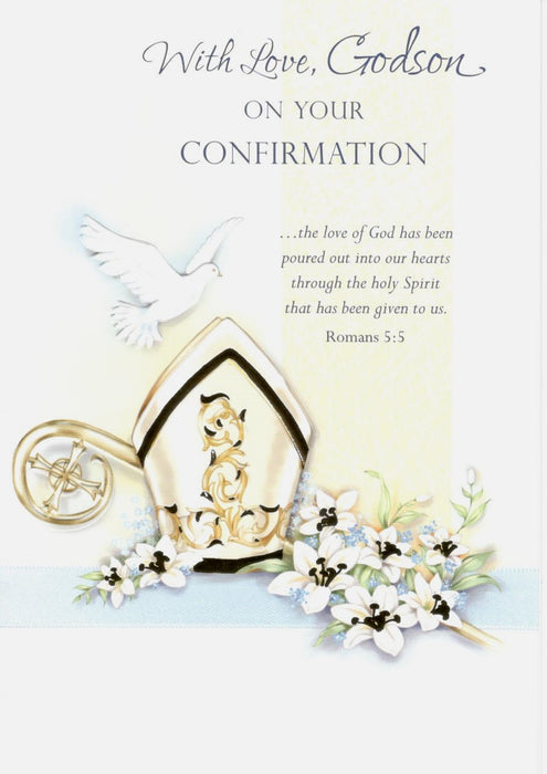 With Love Godson Confirmation Card - Catholic Gifts Canada