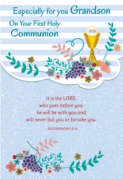 Grandson First Communion Card