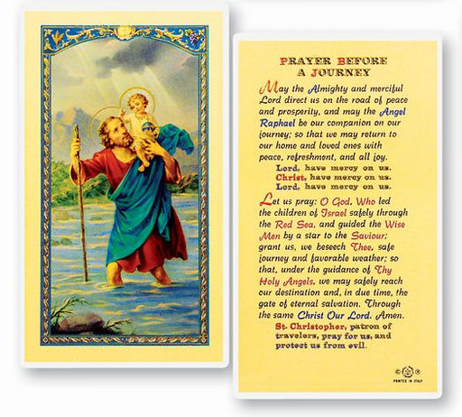 St. Christopher Prayer Card for Journeys - Catholic Gifts Canada