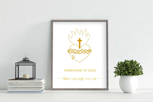 Sacred Heart of Jesus Gold Foil Print - Catholic Gifts Canada