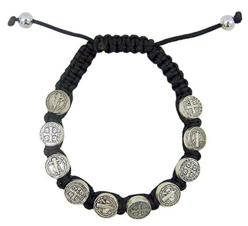Saint Benedict Black Cord Bracelet - Catholic Gifts Canada
