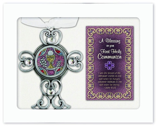 Colourful Pewter Communion Cross - Catholic Gifts Canada