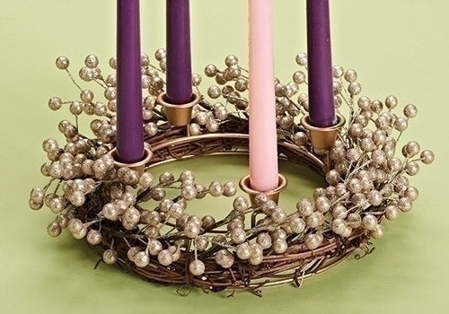 Champagne Berry Advent Wreath - Catholic Gifts Canada